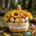 thumbnail image 4 of Decorative Flower Basket, Wicker Flower Arrangement, Handmade Wooden Woven Basket for Home Decor, Multi-Size Storage Organizer, 4 of 6