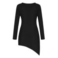 thumbnail image 4 of Fridja Robe Femme Col Rond Manches Longues Élastique Découpée Irrégulière Décontractée Slim, 4 of 9