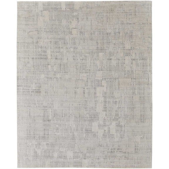 Feizy Eastfield Modern Abstract, Ivory, 2' x 3' Accent Rug Sheen Handmade Casual Distressed Floor Rug for Living room Bedroom