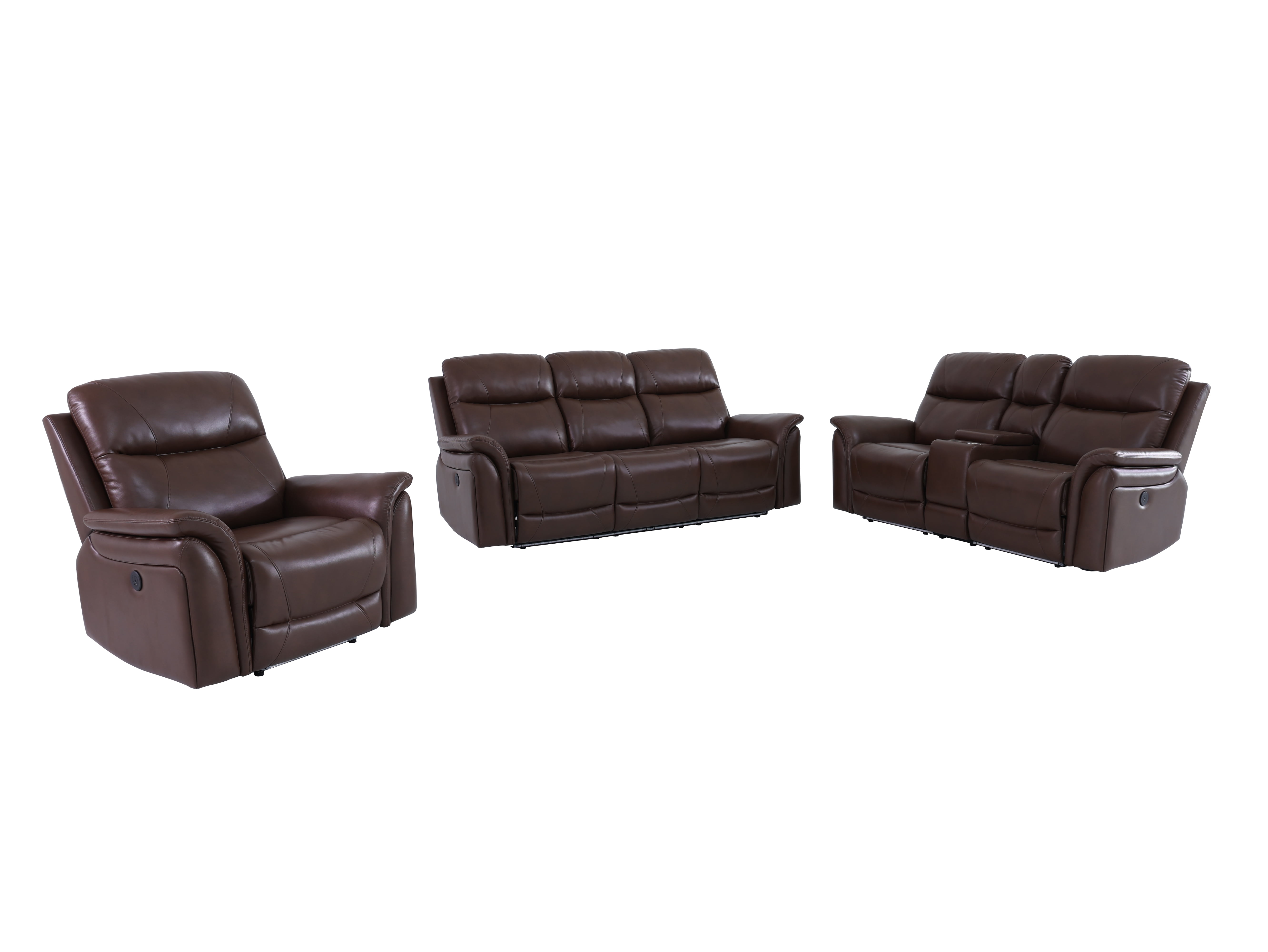 Gewnee Air Leather Power Recliner Sectional , Loverseat and Sofa Couch with LED, USB Port&Cup Holder for Living Room