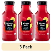 (3 pack) Minute Maid Zero Sugar Fruit Punch Juice Drink Bottle, 52 fl oz