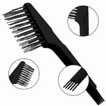 Hair Brush Cleaner Tool 2-in-1 Double Head Comb Cleaning Brush with Nylon Bristles and Plastic Rake, Removes Hair, Dirt, Dust for Home and Salon Use