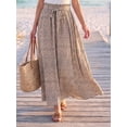 thumbnail image 5 of Cueply Long Skirts for Women Summer Maxi Skirt Elastic High Waist Tie Fashion Beach Dress with Pockets, 5 of 8