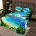 thumbnail image 2 of Erosebridal Palm Tree Coverlet Set King,Ocean Beach Bedding Set,Botanical Decoration,Ultra Soft,3 Pieces, 2 of 5
