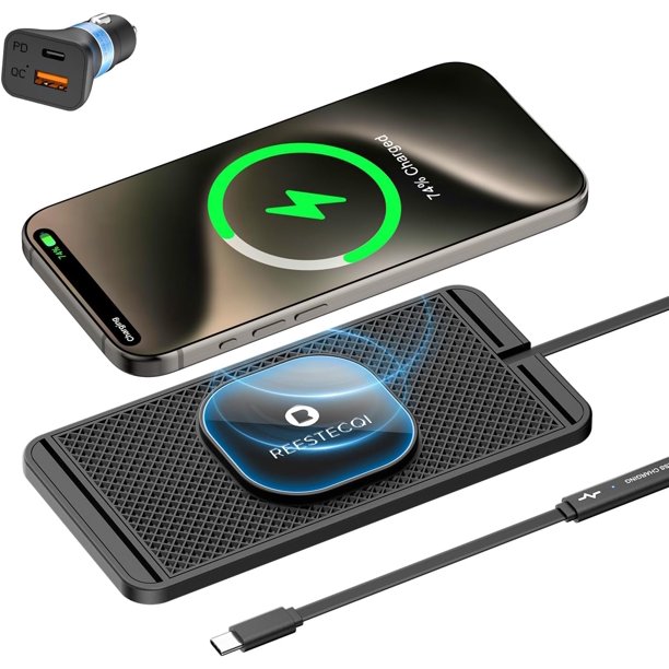 Cargador de coche inalámbrico magnético REESTECQI para iPhone