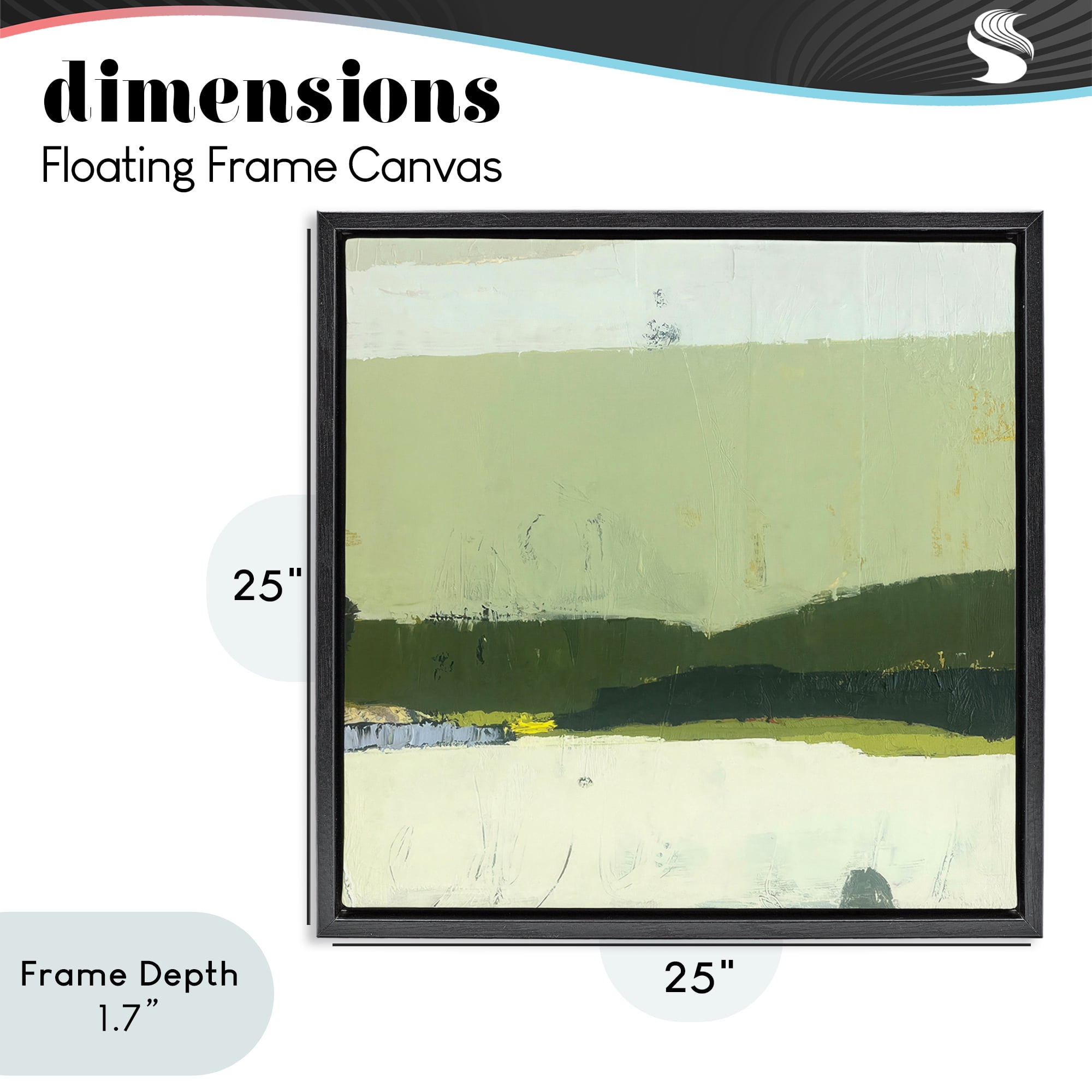 Stupell Industries Bloom Serene Layered Landscape Black Framed Floater Canvas Wall Art, design by Julia Foug