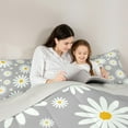 thumbnail image 5 of jejeloiu Colorful Daisy Blossom Full Size Comforter Sets,Kawaii Cute Flowers Bedding Comforter Set,Gray White Bedding Sets For Kids,Microfiber Bedroom Decor Reversible,3pcs, 5 of 8