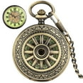 thumbnail image 2 of Classic Hand-Wound Mechanical Pocket Watch with Skeleton Dial Exquisite Gift for Christmas and Birthdays, 2 of 10