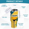 thumbnail image 2 of Yayeee 30oz Double-Wall Insulated Stainless Steel Tumbler with Handle Bottle, Yellow Glasses, 2 of 8