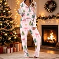 thumbnail image 4 of Vetsdori Womens Pockets Pajamas Sets 2 Pieces Long Sleeve with Pants Sleepwear Christmas Button up Collared Casual,Soft Gifts Homewear for Ladies Trendy, 4 of 6