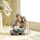 thumbnail image 5 of Familia de 4 figuras de libros de lectura pintadas a mano, 5 of 6