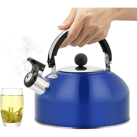 

Whistling Tea Kettle Teapot 1.8L Stainless Steel Durable Whistling Camping Bottle Lightweight Pot For Trips Hiking Cooking Ergonomic Handle Teapot For Home Office Restaurant