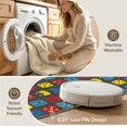 thumbnail image 5 of ODIKA 3'x5' Washable Throw Rug Stain Resistant, Low Profile, Non-Slip Gamer Dice Nostalgic Cube Symbols Interlocking Geometric for Entryway, Kitchen, Mudroom, 5 of 7