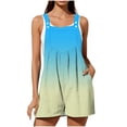 thumbnail image 7 of Bixock Women's Casual Rompers Wide Leg Shorts Print Romper Sleeveless Button Closure Adjustable Spaghetti Straps with Pockets Loose Jumpsuit Pants for Women Clothes, 7 of 7