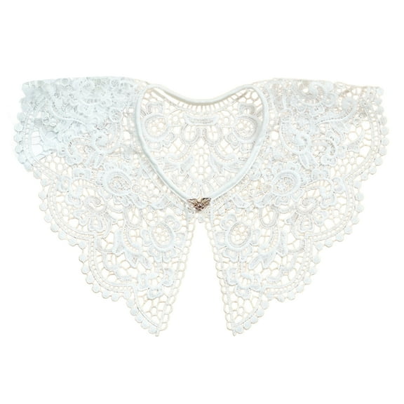 Yoetaun Lace Collar Women False Collar Lace up Embroidery Collar Collar Faux Collar Detachable Collar for Dress Color C
