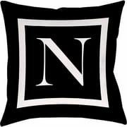 IDG Classic Block Monogram Decorative Pillow - Black