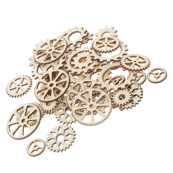 GOOHOCHY DIY Wooden Beige 100Pcs 1.6x1.6x0.1In