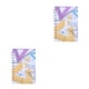 thumbnail image 3 of Injueey Cuaderno de aglutinante Suministros de oficina Mano de obra fina Color flexible Multiusos Regalo dulce Bloc de notas de papel amarillo-morado 2piezas, 3 of 6