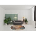 thumbnail image 2 of 8' X 8' Multicolor Round Abstract Power Loom Non Skid Area Rug, 2 of 5