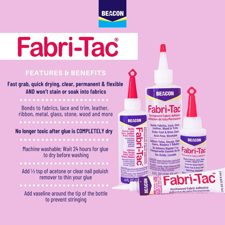 Beacon Adhesives Fabri-Tac Glue Precision Tip, 1oz, Carded 