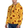 thumbnail image 3 of Pofeuu Vintage Leopard Print Sunflower Print Mens Casual Hooded Collar Drawstring Hoodies Pullover Sweatshirts Casual Long Sleeve Shirts-XX-Large, 3 of 7