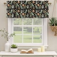 thumbnail image 2 of Plant Boots Curtain Valances for Windows, Kitchen Valance Window Treatments Panel 2 Pack, Green Botanical Summer Lavender Black Country Rod Pocket Short Curtains for Bathroom Bedroom 54 x 18 Inch, 2 of 8