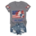thumbnail image 5 of Womens 250th Anniversary Usa Shirt Patriotic V‑Neck 250 Anniversary USA Flag 250 Anniversary USA Flag Shirts 1776‑2026 Gray 3XL, 5 of 8