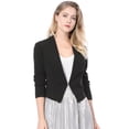 thumbnail image 1 of Día de San Patricio Chaqueta Corta Casual De Negocios De Oficina De Trabajo Sin Cuello Para Mujer Negro XL, 1 of 6