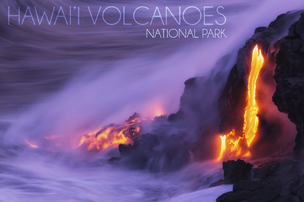 Hawaii Volcanoes National Park, Lava Flow (12x18 Wall Art Poster, Room
