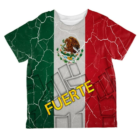 Cinco De Mayo Mexico Fuerte Strong Mexican Flag All Over Toddler T Shirt Multi 4T