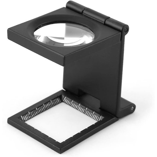 10x 28mm Mini Three Foldable Screen Magnifier 10x Zinc Alloy Magnifier With Scale For Optical Textile Jewelry Tool