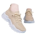 thumbnail image 3 of Rotm Sneakers for Women Womens Sneakers Lightweight Tennis Walking Shoes Sports Running Shoes for Woman Mesh Breathable Beige,7.5, 3 of 7