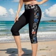 thumbnail image 2 of UVEASISHA High Waist Swim Pants for Women Quick Dry Floral Water Sports Capris Sun Protection Summer Beach Swim Bottoms for Surfing Kayaking Adventures Multicolor L, 2 of 6