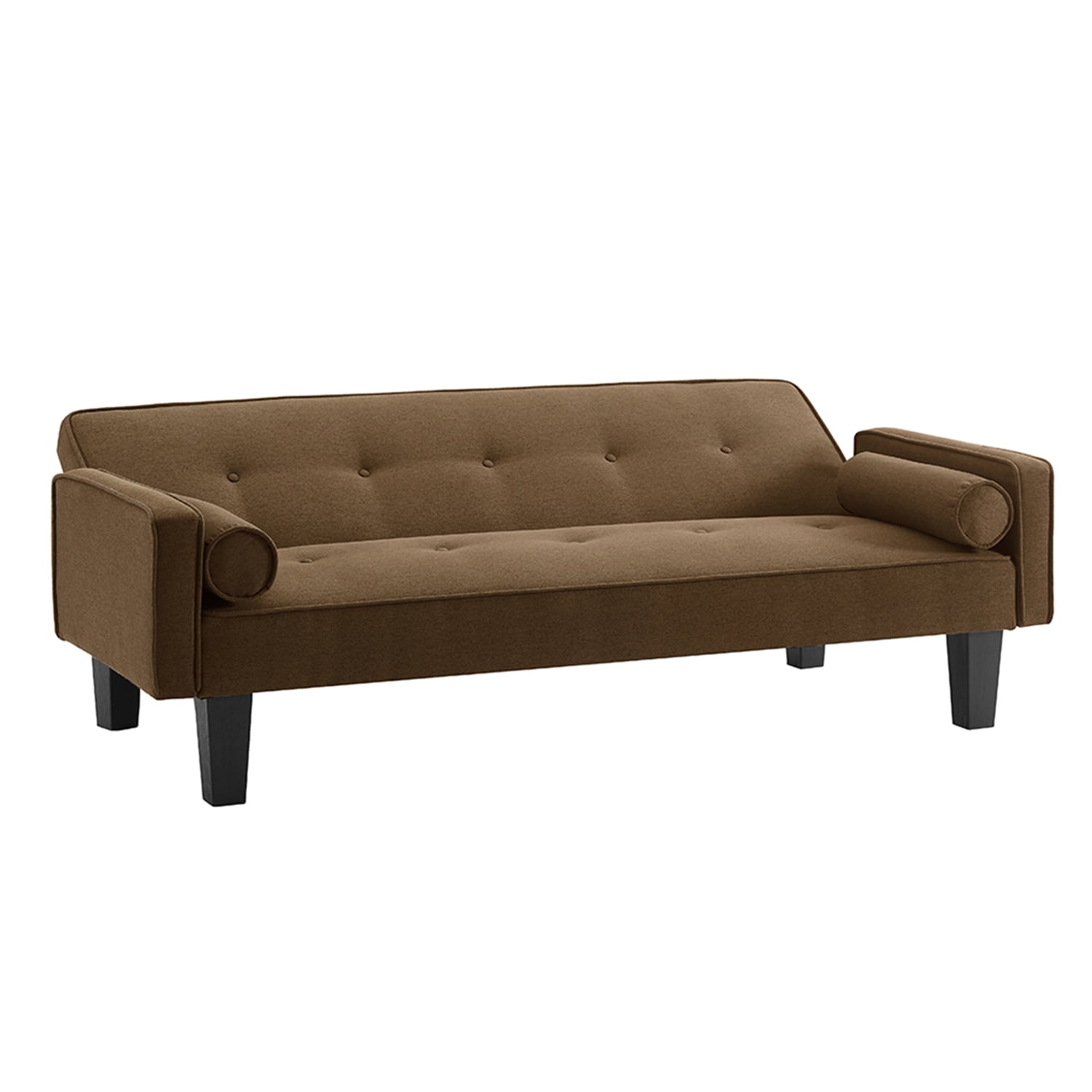 Kadyn Futon Sofa Bed Modern Convertible Sofa Bed, Love Seat Couch Linen Fabric Sleeper Sofas with 2 Pillows, Sofa Bed with Adjustable Backrest, Brown Kadyn Futon Sofa Bed Modern Convertible Sofa Bed, Love Seat Couch Linen Fabric Sleeper Sofas with 2 Pillows, Sofa Bed with Adjustable Backrest, Brown