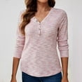 thumbnail image 2 of Timegard Long Sleeve Tops for Women Knitted Button V Neck Tops Casual Solid Color Lightweight Blouses, 2 of 6