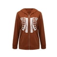 thumbnail image 4 of Yuemengxuan Women's Skull Skeleton Print Hoodies, Long Sleeve Zip Up Loose Sweatshirts, 4 of 9
