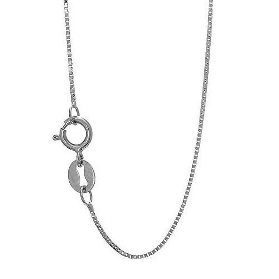 JewelStop 925 Sterling Silver Rhodium Plated 0.7 mm Box Chain Necklace, Spring Ring Clasp - 18 Inches, 1.4gr.