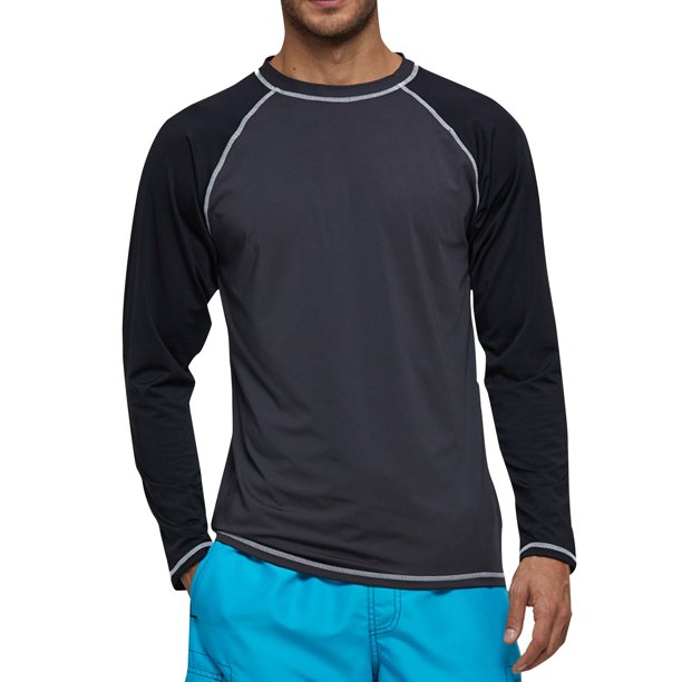 Men's Long-Sleeved Loose Sun Clothing Upf 50+ Beach Sun Quick-Drying Clothing Men's Surfing Clothing Men's Swimwear2XL