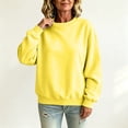 thumbnail image 6 of Sweatshirt For Women Crewneck Pullover Sweatshirts No Hood Long Sleeve Tops Casual Comfy Fall Clothes Yellow L, 6 of 6