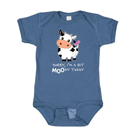 

Inktastic Sorry I m a Bit MOOdy Today Cute Cow Pun Gift Baby Boy or Baby Girl Bodysuit