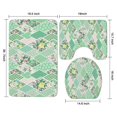 thumbnail image 3 of Pioneer Flower Floral Print Pattern Bathroom Rugs Sets 3 Piece,Toilet Cover Set,Absorbent Non Slip Bathroom Mats Sets with U-Shaped Contour Rug Toilet Rug Set, 3 of 5