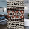 thumbnail image 6 of Abstract Stripes Shower Curtain, Black Orange Aztec Ethnic Tribal Stripes Geometric Waterproof Shower Curtain Set with 12 Hooks Lightweight Bath Curtains Fabric Bathroom Decor 36x72 Inches, 6 of 9