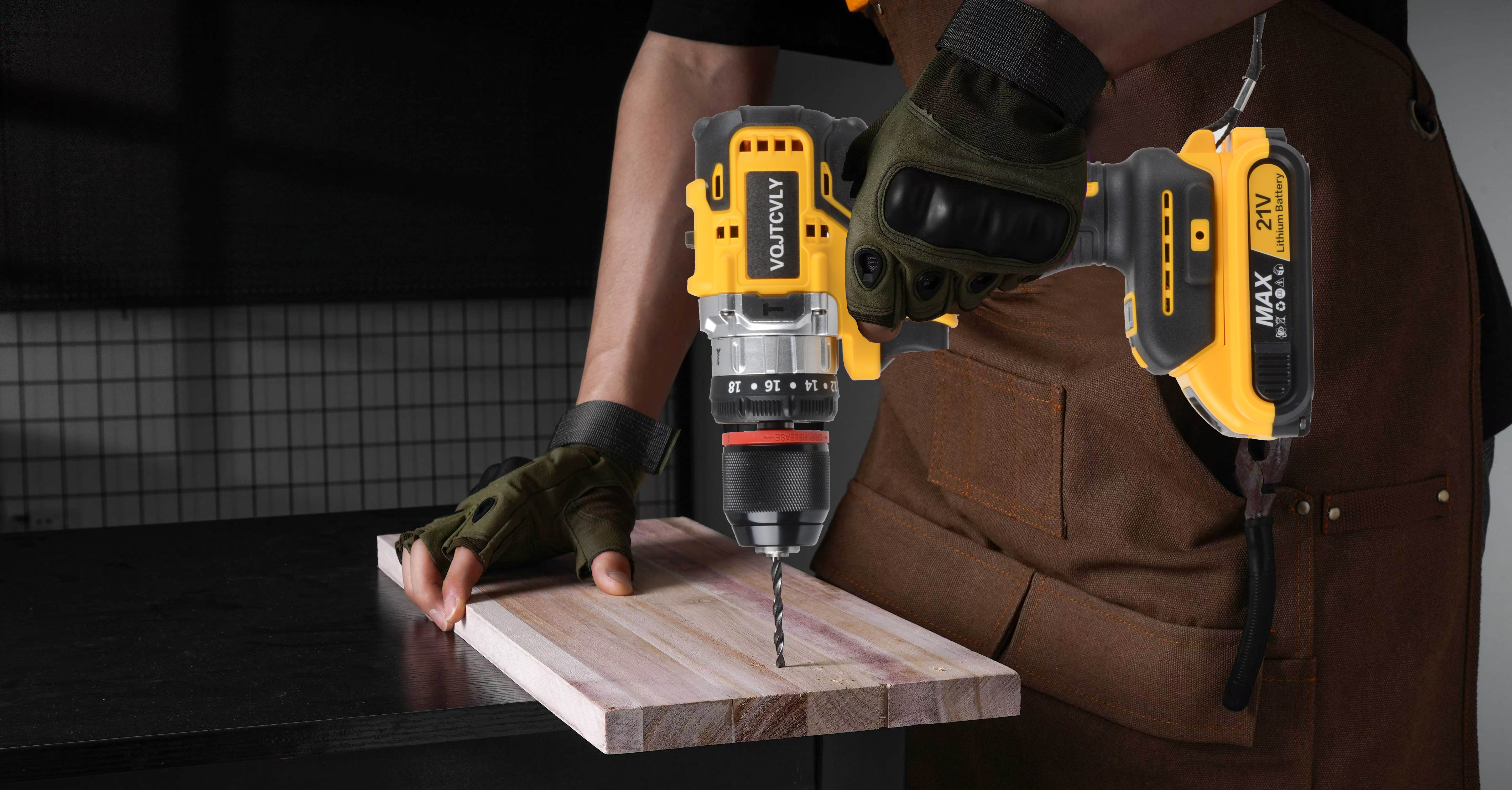 Euur 21V Brushless Cordless Drill Set with 26 Drill Bits photo 2