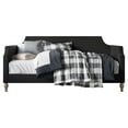 thumbnail image 3 of Home Design Pita Upholstered Twin Daybed with Nailhead Trim and Scooped Silhouette, Black – Adult Living Room, Guest Room, or Bedroom, Easy Assembly, 3 of 5