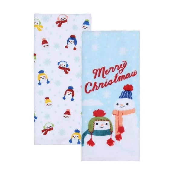 St Nicholas Square Snowman Merry Christmas Kitchen Towels Set 2-Pack