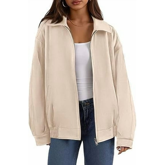 PRETTYGARDEN Women's Faux Suede Motorcycle Jacket Trendy Fall Fashion Oversized Zip Up Coats Winter Clothes Outerwear