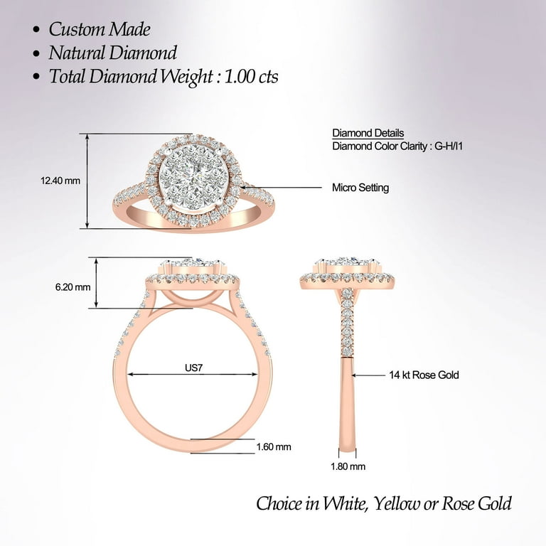 Engagement ring dimensions clearance