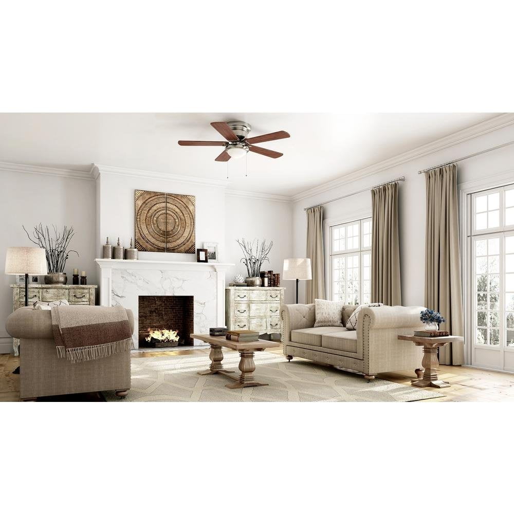 Hugger 52" Nickel Traditional LED Ceiling Fan