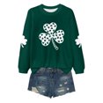thumbnail image 4 of Holiday Shirt for Women St. Patrick'S Day Heart Shaped Four Leaf Long Sleeve Womens New Clothing,Green-1,2XL, 4 of 4