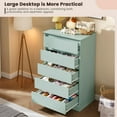 thumbnail image 4 of 5 Drawer Dressers for Bedroom, Chest of Drawers with Deep Drawers, Large Double Dresser for Closet with Wide Top, Tall Wooden Dresser for Living Room, Hallway, Kids Room, Green, 4 of 8